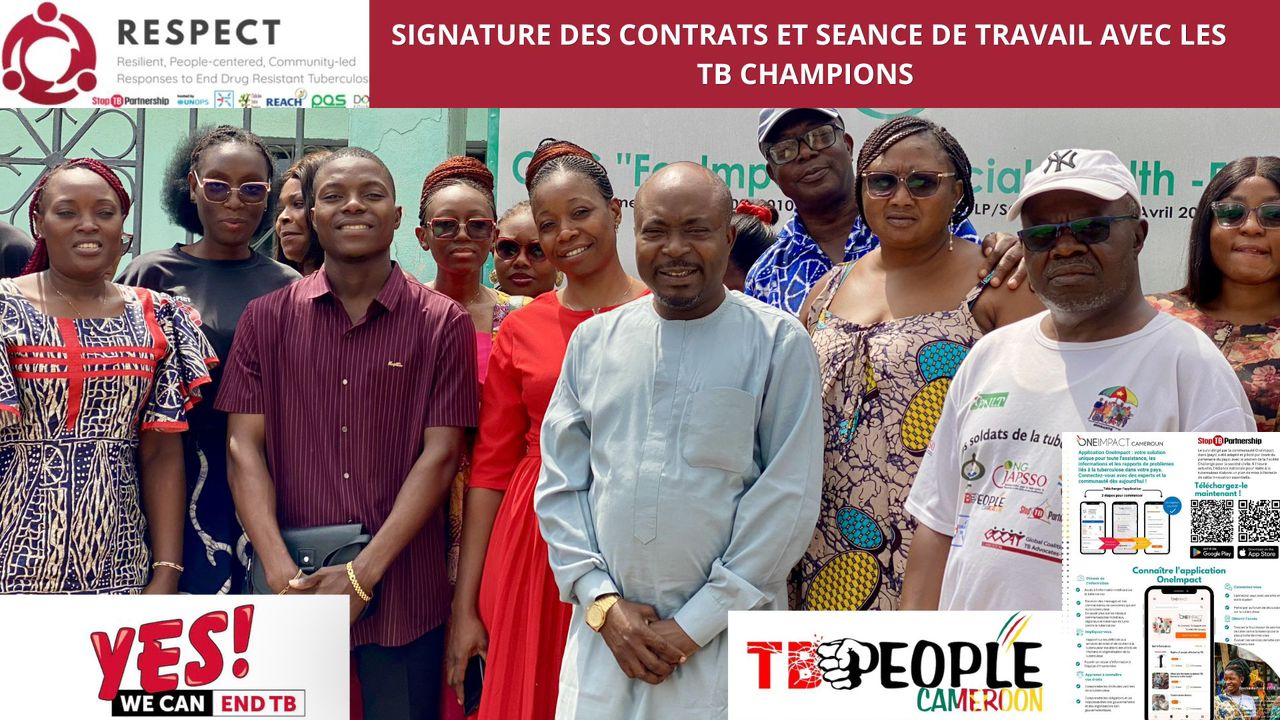 SIGNATURE DES CONTRATS ET SÉANCE DE TRAVAIL AVEC LES TB CHAMPIONS: un pas en avant dans la lutte contre la tuberculose!!